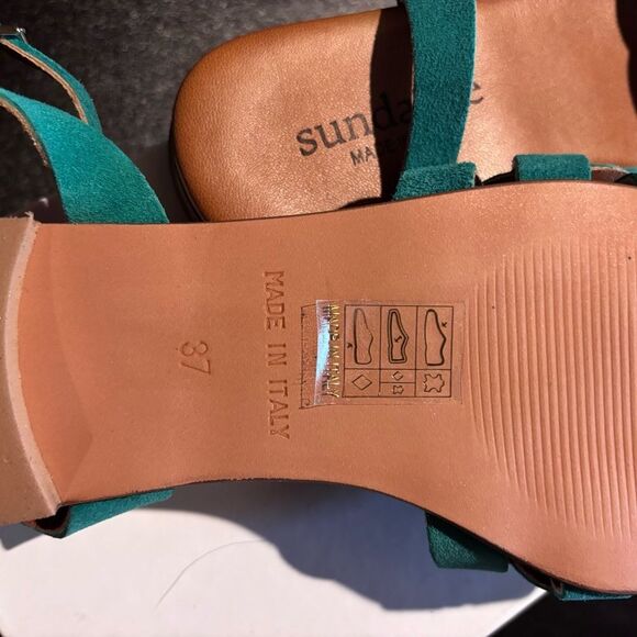 Sundance Cosmos Suede Sandals size 37/6 Turquoise NEW in box - Picture 14 of 14